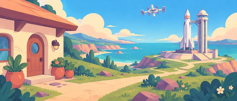 An illustration from Above the Blue Curve