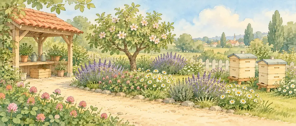 An illustration from Nectar Becomes Honey