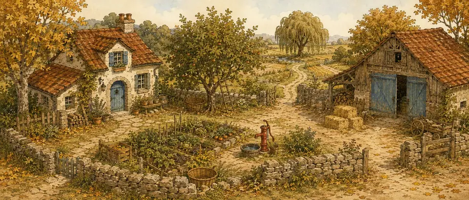 An illustration from Rain at the Barn